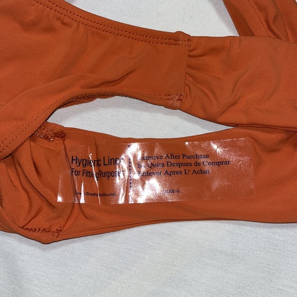 ROBIN PICCONE AVA BURNT ORANGE HIGH LEG BOTTOM Sz XS - Picture 7 of 9